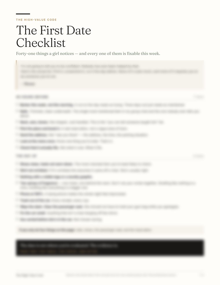 Page one of the checklist: 48 hours before and the day of