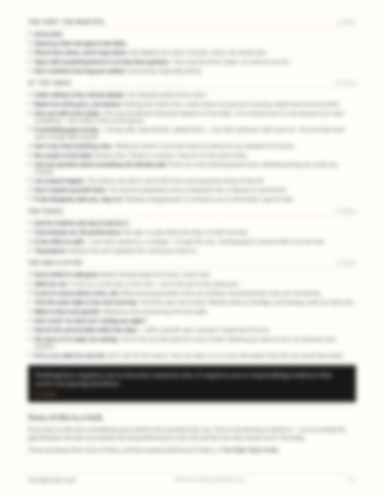 Page two of the checklist: the table, the check, and after